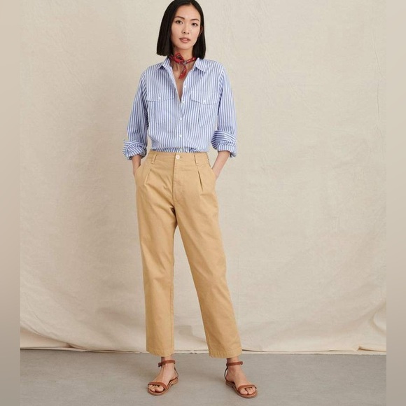 Alex Mill Pants - Alex Mill Boy Pleated Chino Pant in Light Khaki
